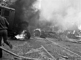 Srpnové události roku 1968 na praských Vinohradech na fotografii Frantika...