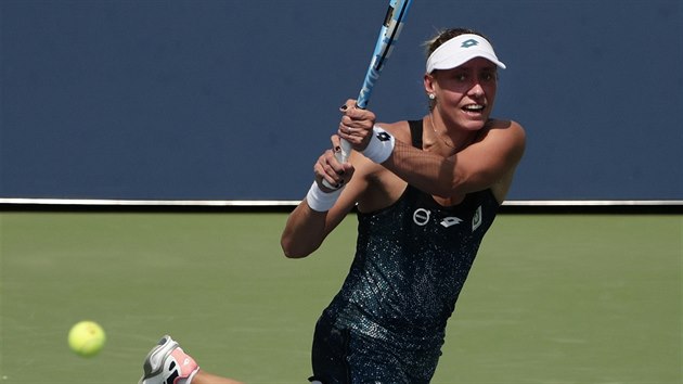 Belgick tenistka Yanina Wickmayerov v 1. kole US Open.