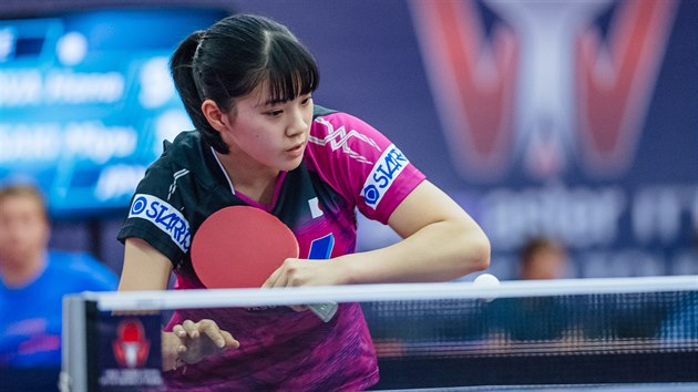 Japonka Miju Nagasakiov se chyst na pjem na turnaji Czech Open v Olomouci.