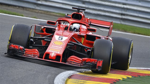 Nmeck jezdec Sebastian Vettel z Ferrari skonil v kvalifikaci na Velkou cenu Belgie na druhm mst.