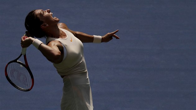 Frustrace Simony Halepov po prohe v prvnm kole US Open.