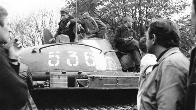 Srpnov okupace roku 1968 v eskch Budjovicch.