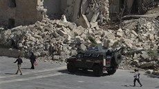 Ruská vojenská policie v syrském Aleppu (16. srpna 2018)