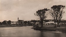 Dolní Vltavice na dobové pohlednici.