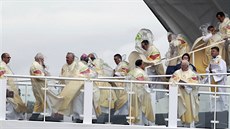 Pape Frantiek bhem své dvoudenní návtvy Irska (26. srpen 2018).