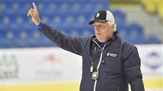 Miloš Říha na tréninku hokejové reprezentace na soustředění v Přerově.