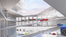 Součástí výškových domů jsou prosklené garáže pro dva až čtyři automobily pro...