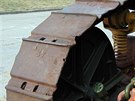 Detail pásu tanku Renault FT, který je zapjen do Vojenského technického muzea...