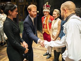 Princ Harry a vévodkyně Meghan s herci muzikálu Hamilton (Londýn, 29. srpna...