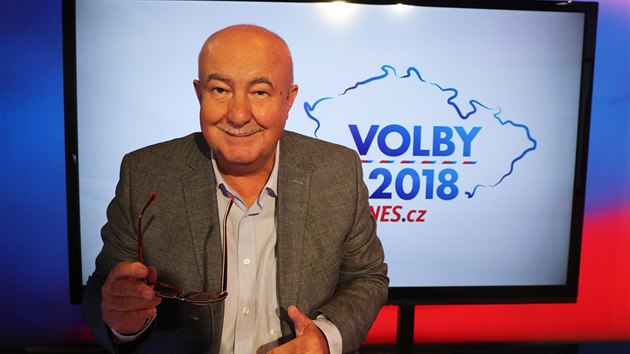 Kandid�t na sen�tora za Rozumn� Petr Hannig v diskusn�m po�adu Rozst�el. �(30. srpna 2018)