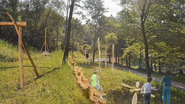 Vizualizace chystanho parku v ostravskch Radvanicch.