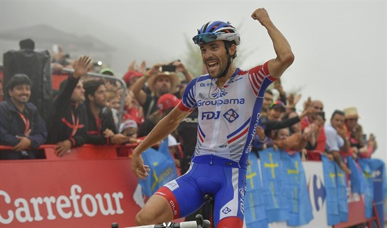 Francouzský jezdec Thibaut Pinot ovládl 15. etapu Vuelty .