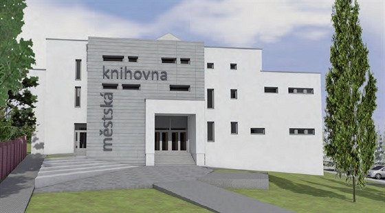 Vizualizace nové knihovny v Rychnově nad Kněžnou