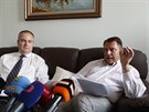 Bývalý premiér Jií Paroubek a podnikatel Petr Michek (6. záí 2018)