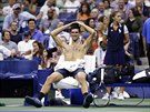 Novak Djokovi bhem tvrtfinále US Open.