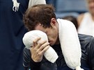 Britský tenista Andy Murray v pauze utkání proti panlu Verdascovi. (29. záí...