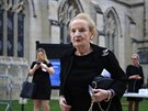 Former Secretary of State Madeleine Albright arrives for a memorial service for...
