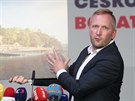 Kandidát ANO na praského primátora Petr Stuchlík na tiskové konferenci k...