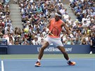 RAFA SLAVÍ. panlský tenista Rafael Nadal se tí z postupu do tvrtfinále US...