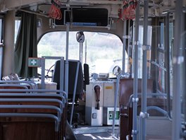 Interiér historické tramvaje typ E1. (5.9.2018)