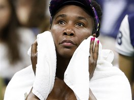 S RUNKEM. Americk tenistka Venus Williamsov sed na hrsk idli bhem...