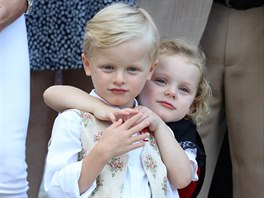 Monacký princ Jacques a jeho dvojče princezna Gabriella (Monako, 31. srpna 2018)