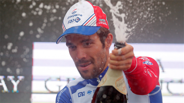 Thibault Pinot oslavuje vtzstv z 15. etapy Vuelty