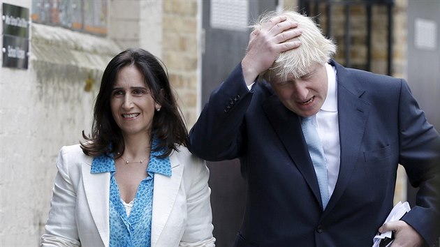 Boris Johnson a jeho manelka Marina Wheelerov (Londn, 7. kvtna 2015)