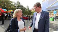 Koalice TOP 09 a STAN odstartovala v Praze pedvolební kampa. (3. záí 2018)