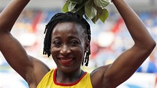 Marie-Josee Ta Louová, sprinterka z Pobeí slonoviny, slaví vítzství na...