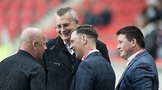 Na stadionu Slavie se sešli plzeňský Adolf Šádek a Jaroslav Tvrdík, Tomáš Bůzek...