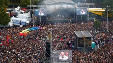 Koncert proti rasismu v nmeckém Chemnitzu. (3. záí 2018)