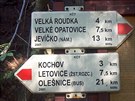 Turistická značka mezi Velkými Opatovicemi a Letovicemi