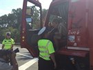 Policie kontrolovala na dlnici D11 idie kamion