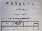 Tak vypadal katalog tídy I. A v roce 1863.