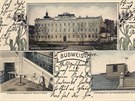 Pi otevení budovy koly v roce 1903 vyla pohlednice. Vlevo je Foucaultovo...
