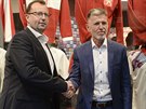 Nový reprezentaní trenér Jaroslav ilhavý (vpravo) a pedseda asociace Martin...