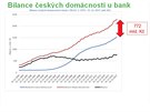 Bilance domácností u bank byla pozitivní po celé období 1993-2017, co znamená,...