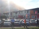 Plameny pohltily ubytovnu v Plzni na Karlov.(11. 8. 2018)