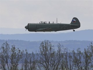 Letecký den v Líních. Ukázka cvičného letounu Let C-11. (8. 9. 2018)