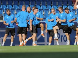 Trénink FC Viktorie Plzeň před zápasem Ligy mistrů s CSKA Moskva.