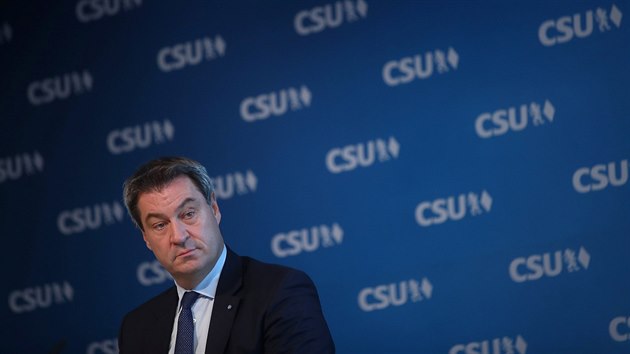 Bavorsk premir Markus Sder na pedvolebnm sjezdu CSU v Mnichov (15. z 2018)