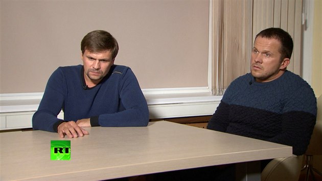 Snímek pořízený z rozhovoru Alexandra Miškina a Anatolije Čepigy pro televizi RT