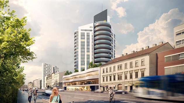 Původně měl mít mrakodrap u brněnského parku Lužánky výšku 80 metrů. Z toho už developer slevil, novou podobu však ukázat nechce.