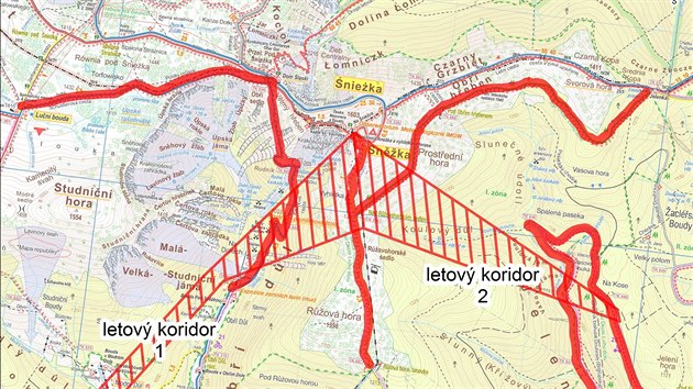 Cesty v Krkonoších se opravují, správci KRNAP oznámili uzavírky některých úseků do konce září 2018. V mapě je vyznačen i letový koridor vrtulníku. Turisté nebudou smět ani na cesty, které bude vrtulník křižovat při dopravě materiálu.