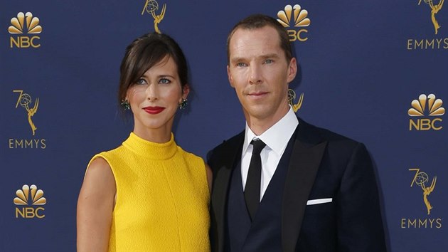 Sophie Hunterov a jej manel Benedict Cumberbatch na cench Emmy (Los Angeles, 17. z 2018)