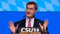Bavorský premiér Markus Söder na pedvolebním sjezdu CSU v Mnichov (15. záí...