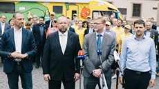 Jan Bartoek hovoí na zahájení volební kampan KDU-SL v Praze. (13. záí 2018)