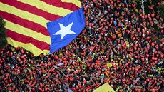 V Barcelon demonstruje zhruba milion lidí za nezávislost Katalánska....