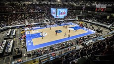 Pardubická aréna bhem zápasu eských basketbalist s Ruskem.